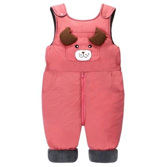 XDZJLR Baby Boys Girls Snowsuit Lined Overalls Soft Warm Romper Jumpsuit With Easy Open Design Toddlers Comfortable Playwear Coat Pink 3-4 Years