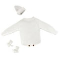 thumbnail image 1 of XDZJLR Baby Sleepwear Hand Embroidered Knitted Jumpsuit Autumn Winter Newborn Sweater Cute Dress 0-18 Months Pjs Romper White 3-6 Months, 1 of 4