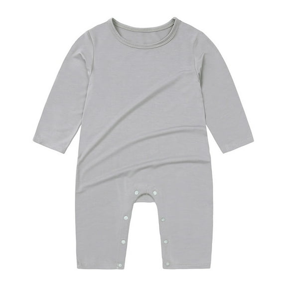 XDZJLR Baby Sleepwear Long Sleeve Rompers Snap Closure Sleeper Girls Onesies Grey 6-9 Months