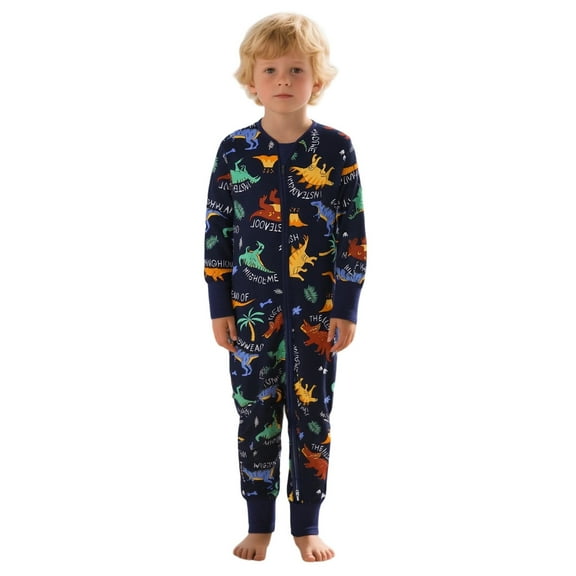 XDZJLR Bamboo Baby Pajamas Bodysuits Dinosaur Digital Print With Zipper Infants 0-24 Months Comfortable Casual Soft Breathable Onesies Boy Girl Sleepwear Black 0-3 Months