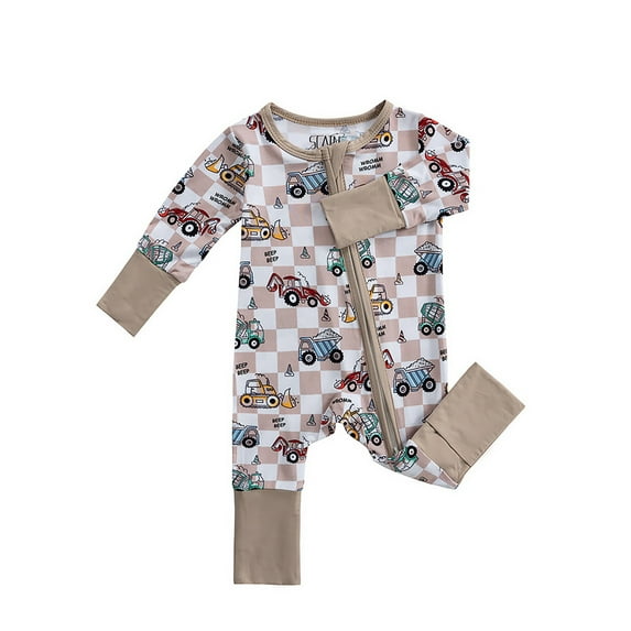 XDZJLR Bamboo Baby Pajamas Jumpsuit Comfortable Stylish Bodysuit Ideal Everyday Wear Sleeping 0-24 Months Boy Girl Outfits Romper Beige 0-3 Months