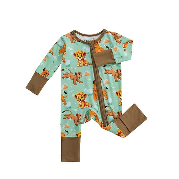 XDZJLR Bamboo Baby Pajamas Jumpsuit Comfortable Stylish Bodysuit Ideal Everyday Wear Sleeping 0-24 Months Sleepers Pajama Brown 3-6 Months
