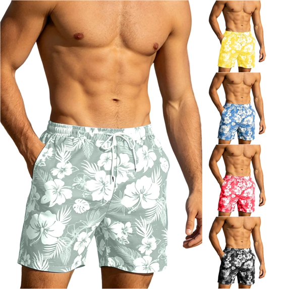 XDZJLR Big And Tall Mens Casual Shorts Casual Beach Shorts Comfort Relaxed Fit Lightweight Swim Trunks With Pockets Mens Shorts Athletic Mint Green L