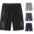 thumbnail image 1 of XDZJLR Big And Tall Athletic Shorts For Men Cooling Ice Silk Sport Lightweight Breathable With Pockets Zip Elastic Waist Drawstring Shorts Fitness Training Outdoor Trousers Black M, 1 of 8
