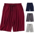 thumbnail image 1 of XDZJLR Big And Tall Pajama Shorts Men Casual Work Trousers Beach Baggy Shorts Pant With Pockets And Drawstring Sleepwear Pjs Mens Sleep Shorts Red 2Xl, 1 of 8