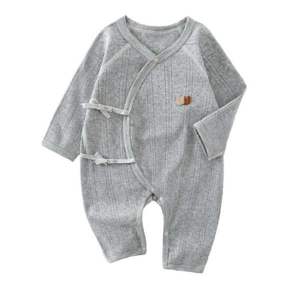 XDZJLR Boys Girls Onesie Pajamas Cotton Dress Jacquard Dress 0-6 Months Romper Grey 0-2 Months