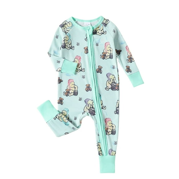 XDZJLR Boys Girls Onesie Pajamas Jumpsuit Comfortable Stylish Bodysuit Ideal Everyday Wear Sleeping 0-24 Months Romper Mint Green 12-18 Months