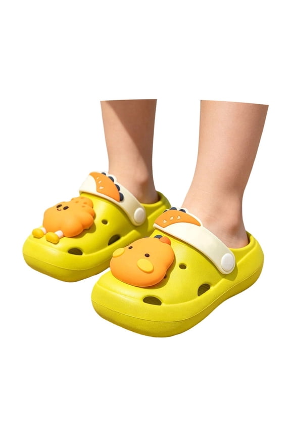 Boys Girls Toddler Clogs Cartoon Dinosaur Pattern Clogs -On Indoor Outdoor Summer Sandals Beach Shoes Clogs For Kids