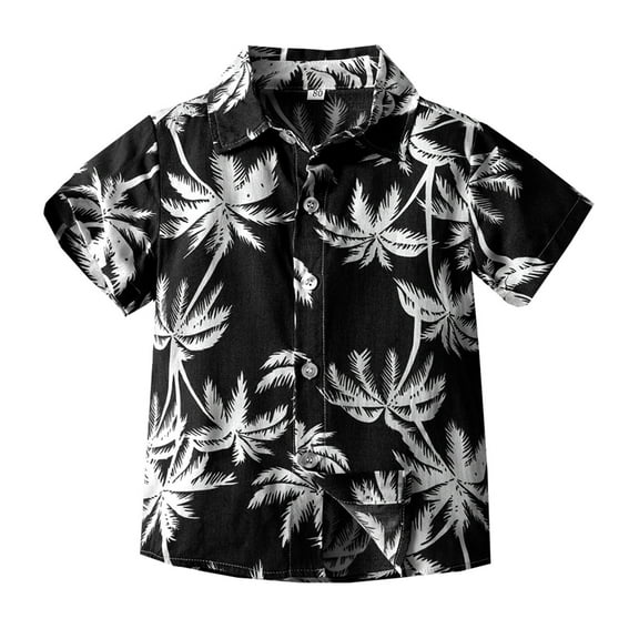 XDZJLR Boys Shirt Child Girls Short Sleeve Summer Casual Gentleman Hawaii Beach Holiday Floral Clothes 3-4 Years