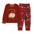 thumbnail image 1 of XDZJLR Christmas Pajamas For Kids Holiday Themed Boys And Girls Cozy Wear With Festive Print Xmas Pjs Red 6T, 1 of 3