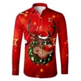 thumbnail image 1 of XDZJLR Christmas Shirts For Men Festive Holiday Print Long Sleeve Shirt Comfortable Casual Button Down Top With Seasonal Design Ideal Parties Family Gatherings Blouse Red Xxxxxl, 1 of 4