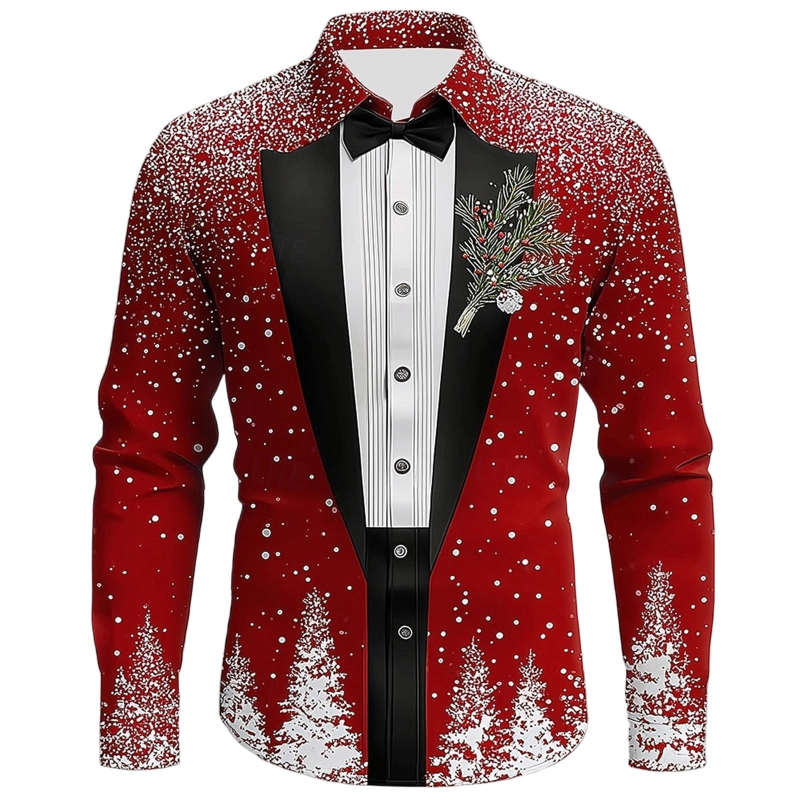 XDZJLR Christmas Shirts For Men Themed Button Down Long Sleeve Shirt ...