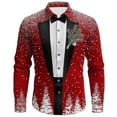 thumbnail image 1 of XDZJLR Christmas Shirts For Men Themed Button Down Long Sleeve Shirt Festive Holiday Party Wear Comfortable Casual Business Polo Shirts For Men Red Xl, 1 of 3