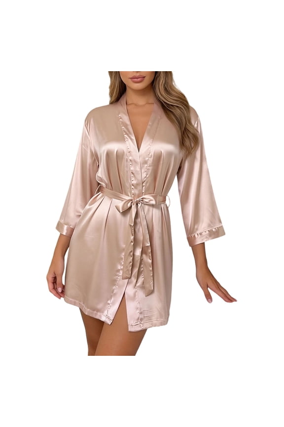 Cute Pajama Sets For Women Bride Bridesmaids Robe Short Satin Kimono Robes For Wedding Bridal Party Silk Bathrobes Womens Pjs S
