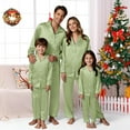 thumbnail image 1 of XDZJLR Family Christmas Pajamas Matching Sets Long Sleeve Satin Silk Like Parents Kids Holiday Party Outfit,Pjs Sleepwear Loungewear For Kids Light Green, 1 of 3