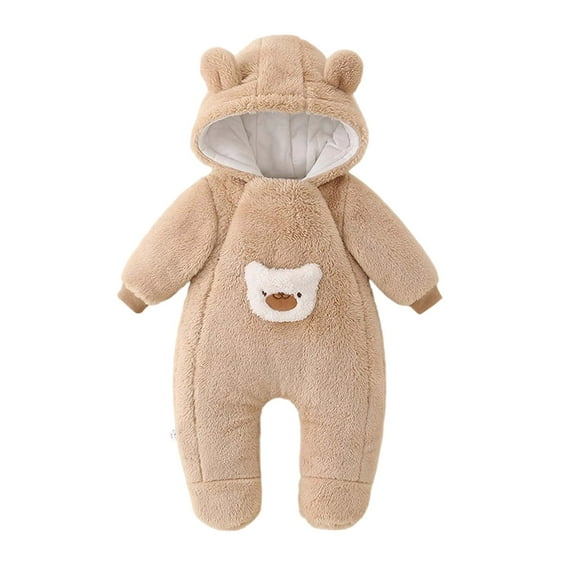XDZJLR Baby Pajamas Cozy Winter Romper Jumpsuit Soft Warm Outfit Playwear Bodysuit With Cute Design Toddler Autumn Fall Season Outdoor Indoor Activities 3-6 Months