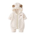thumbnail image 1 of XDZJLR Baby Pajamas Soft Winter Romper Reversible Jumpsuit Cozy Outfit Thermal Loungewear Playwear White 3-6 Months, 1 of 9