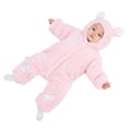 thumbnail image 1 of XDZJLR Fleece Baby Pajamas Winter Thermal Romper Jumpsuit Warm Lined Infant Outfit Cozy Padded Newborns Pink 0-3 Months, 1 of 5