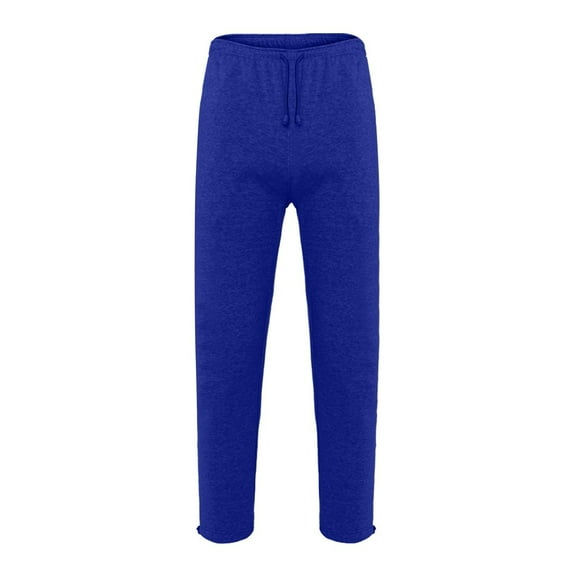 XDZJLR Fleece Sweatpants Mens Rope Loosening Waist Solid Color Pocket Loose Sports Trousers Sweat Pants For Men Blue Xxxl