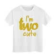 thumbnail image 1 of XDZJLR Girls Shirts 2Nd Birthday Outfits for Toddler Im Two Cute 2 Years Old Second Birthday T Shirt White 12-13 Years, 1 of 4
