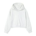thumbnail image 1 of XDZJLR Hoodies For Women Trendy Cropped Heavyweight Drop Shoulder Relaxed Fit Long Sleeve Casual Pullover Sweatshirt Winter Fashion Outwear Hoodie Light Gray S, 1 of 2