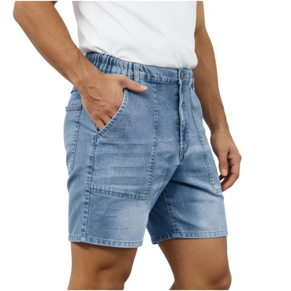 XDZJLR Jean Shorts Men Street Jeans Casual With Pocket Denim Shorts