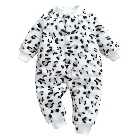 XDZJLR Kids Baby Outfits Girl Boy Thick Warm Playsuit Romper Clothes Homewear Loungewear Pajamas White 12-18 Months