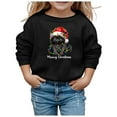 thumbnail image 1 of XDZJLR Kids Girl Christmas Sweatshirt Hoodie Xmas Casual Fashion Printed Long Sleeved Crew Neck Sweatshirts Hoodies Black 3-4 Years, 1 of 4