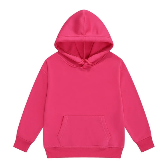 XDZJLR Kids Hoodies Top Boys Girls Toddlers Solid Color Pullover Sweatshirts Hoodie Red 5-6 Years