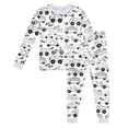 thumbnail image 1 of XDZJLR Kids Sleepwear Children Crew Neck Long Sleeve Top Trousers Diy Hand Painted Set Home Wear Pjs Pajama White 7T, 1 of 3
