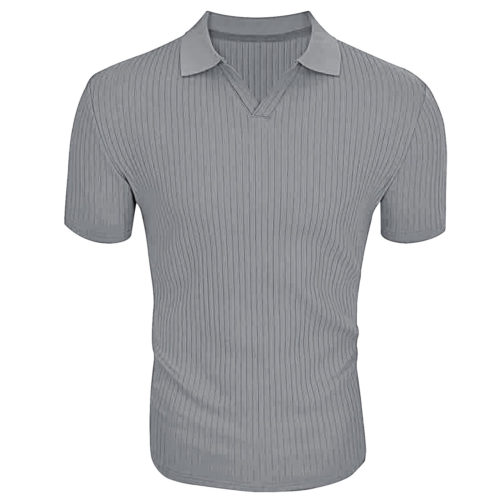 Strip Solid Color XDZJLR Men Polo Shirts Summer Fashion Loose Lapel Striped Strip Solid ...
