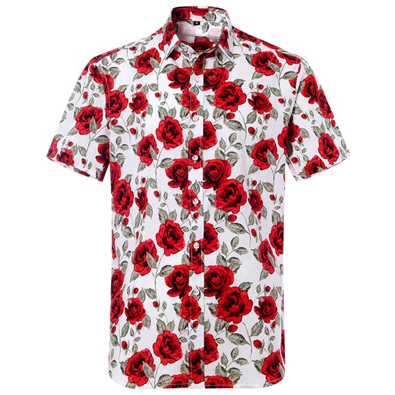 XDZJLR Men Shirt Beach Short Sleeved Striped Short Sleeved Hawaii Shirts for Men