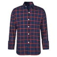thumbnail image 1 of XDZJLR Men Shirt Regular Business Cardigan Slim Fit Long Sleeved Plaid Tee, 1 of 4
