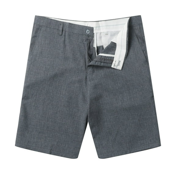 XDZJLR Men Shorts Dress Lightweight with Flat Front Pockets Knee Length Short D 36