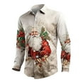 thumbnail image 1 of XDZJLR Men's Christmas Shirts Xmas Santa Printed Button Lapel Long Sleeve Shirt Top Polo Shirts For Men Yellow Xxxl, 1 of 3