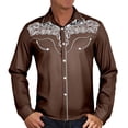 thumbnail image 1 of XDZJLR Men's Shirts Button Down Casual Fashion Western Style Print Loose Long Sleeved T Shirts for Men, 1 of 4