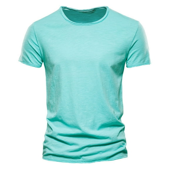 XDZJLR Men's T Shirts Fashion Casual Solid Color Cotton Crewneck Short Sleeve Tees