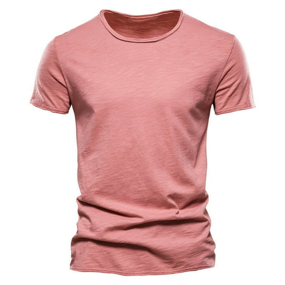 XDZJLR Men's T Shirts Fashion Casual Solid Color Cotton Crewneck Short Sleeve Tees