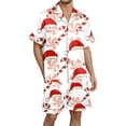 thumbnail image 1 of XDZJLR Mens Christmas Pajama Xmas Print Pajama Holiday Themed Cozy Outfit Festive Nights Relaxation Pjs Loungewear White S, 1 of 4