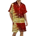 thumbnail image 1 of XDZJLR Mens Christmas Pajama Xmas Printed Silk Satin Short Sleeved Button Up Pajamas Set Pjs Loungewear Watermelon Red L, 1 of 4