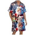 thumbnail image 1 of XDZJLR Mens Christmas Pajamas Xmas Fashion Printed Short Sleeved Shorts Button Up Pajamas Set Pjs Sleepwear Watermelon Red M, 1 of 4