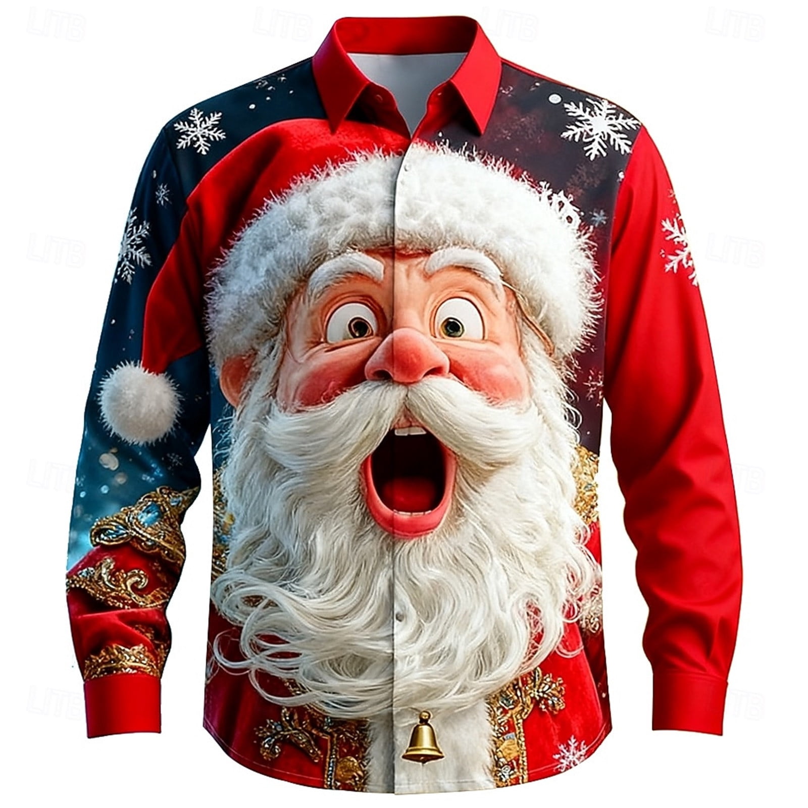 XDZJLR Mens Christmas Shirt Button Down Long Sleeve Shirt Festive ...