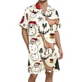 thumbnail image 1 of XDZJLR Mens Christmas Sleepwear Print Pajama Holiday Themed Cozy Fleece Festive Nights Relaxation At Home Nightwear Loungewear White Xxl, 1 of 4