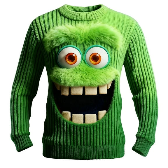 XDZJLR Mens Christmas Sweatshirt Print Crewneck Sweatshirts Long Sleeve Casual Pullover Top Holiday Graphic Everyday Wear Soft Dailywear Green S