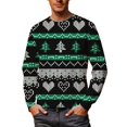 thumbnail image 1 of XDZJLR Mens Christmas Sweatshirt Print Hoodless Sweatshirts Long Sleeve Crewneck Pullover Casual Lined Top Holiday Season Soft Dailywear M, 1 of 4