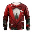 thumbnail image 1 of XDZJLR Mens Christmas Sweatshirt Winter Lined Hoodless Pullover Sweatshirts Long Sleeve Crewneck Casual Thermal Underwear Top Cold Weather Comfortable Dailywear Red S, 1 of 3
