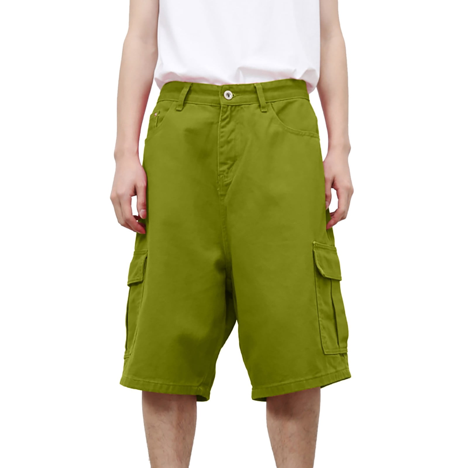 XDZJLR Mens Shorts Baggy Jeans Jorts Fit Solid Color Fashion