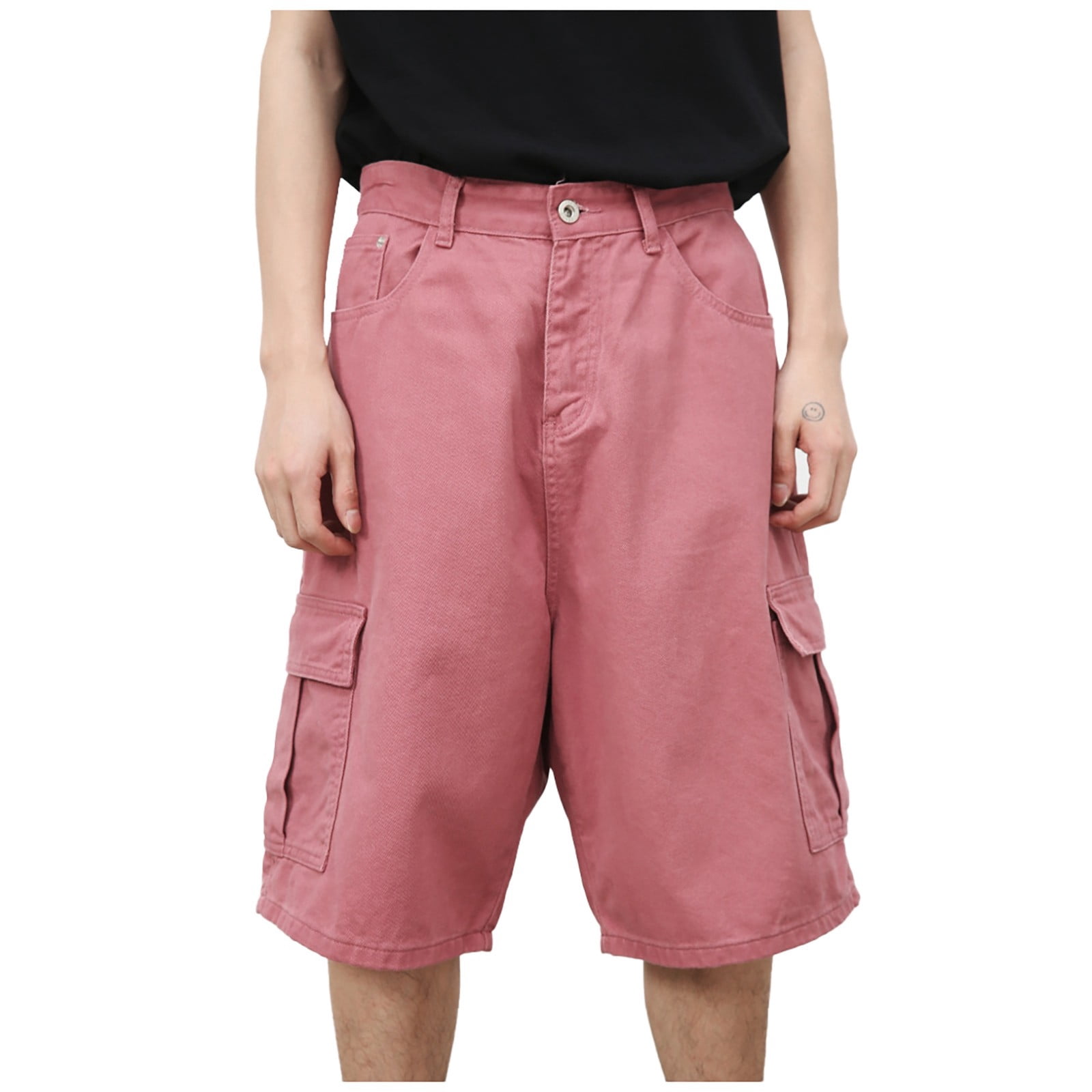 XDZJLR Mens Shorts Baggy Jeans Jorts Fit Solid Color Fashion