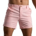 thumbnail image 1 of XDZJLR Mens Shorts Summer Solid Color Pocket Drawstring Loose Quick Dry Sports Running Straight Beach Work Shorts for Men Pink M, 1 of 7