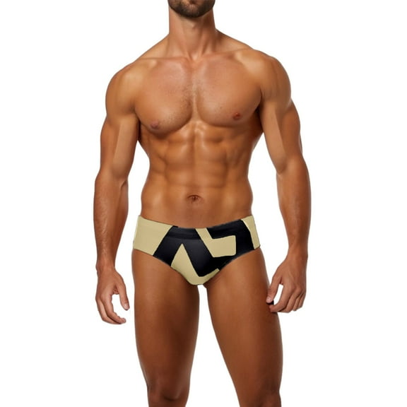 XDZJLR Mens Swim Briefs Swimwear Low Rise Swimming Briefs With Adjustable Drawstring Breathable Beachwear Khaki